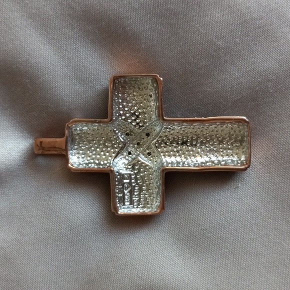 Champagne & White Diamond Cross Pendant. - Picture 2 of 7